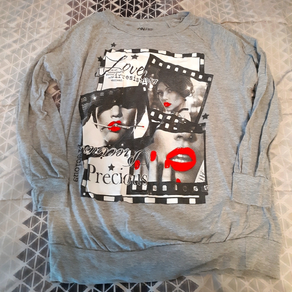 Grey graphic top